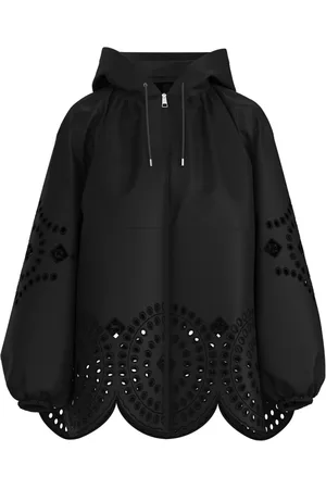 HUGO BOSS Femme, Vestes, Noir, Taille: 42 FR Veste à capuche Détails en dentelle Noir