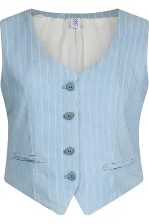 Liu Jo Femme, Vestes, Bleu, Taille: 38 FR Veste en Denim Bleu avec Sangle Réglable