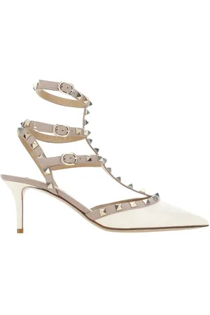 VALENTINO GARAVANI Femme, Chaussures, Blanc, Taille: 38 EU Rockstud Escarpins