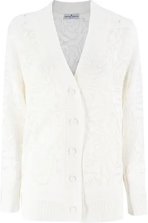 ERMANNO SCERVINO Femme, Pulls, Blanc, Taille: 36 FR Cardigan Tricoté Rose