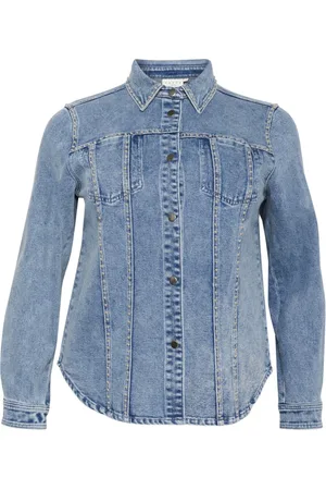 Kaffe Femme, Vestes, Bleu, Taille: 54 FR Veste en jean avec des détails fins