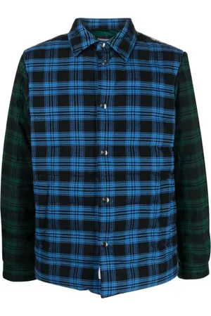 Woolrich Homme, Vestes, Multicolore, Taille: L Veste en Coton à Carreaux avec Rembourrage