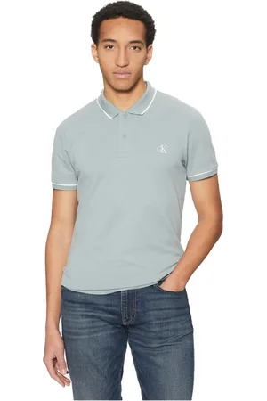 Calvin Klein Homme, Tops, Bleu, Taille: XL Polo en coton - Coupe ajustée