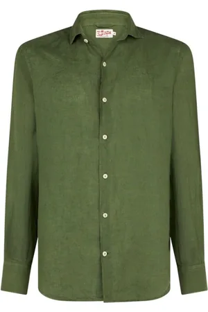 MC2 SAINT BARTH Homme, Chemises, Vert, Taille: L Chemise Militaire Verte avec Fermeture à Bouton