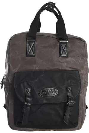 Von Dutch Homme, Sacs, Gris, Taille: ONE Size Sac à dos en coton huilé multicolore