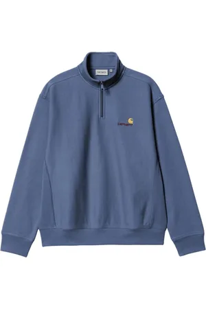 Carhartt Homme, Sweatshirts et sweats à capuche, Bleu, Taille: 2XL Sweat à demi-zip Script