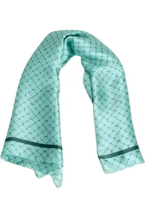 Trussardi Femme, Accessoires, Bleu, Taille: ONE Size Écharpe en Soie Vintage Élégance