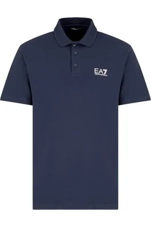 EA7 Homme, Tops, Bleu, Taille: M Polo essentiel en coton à manches courtes