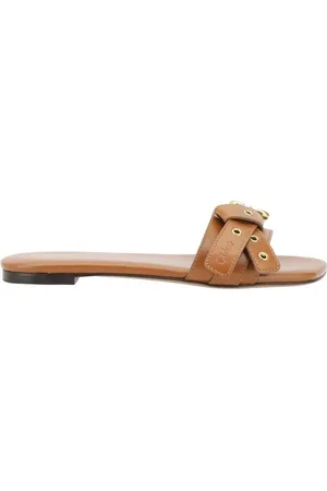 Chloé Femme, Chaussures, Brun, Taille: 38 EU Mae Sandales en Cuir