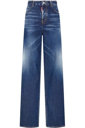 Dsquared2 Femme, Jeans, Bleu, Taille: 38 FR Jean Large Effet Déchiré