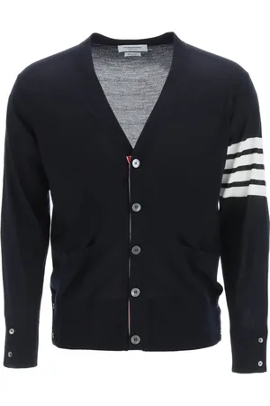 Thom Browne Homme, Pulls, Bleu, Taille: L Cardigan Tricot Classique