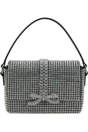 Self-Portrait Femme, Sacs, Gris, Taille: ONE Size Sac à Main Baguette Strass avec Applications de Perles
