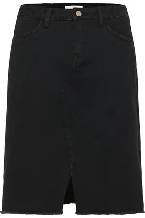 Cream Femme, Jupes, Noir, Taille: 40 FR Jupe en Denim avec Fente Avant