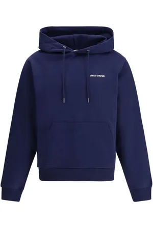 Daily paper Homme, Sweatshirts et sweats à capuche, Bleu, Taille: M Sweat à Capuche avec Monogramme et Poche Kangourou