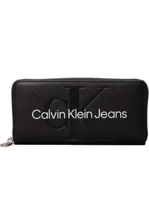 Calvin Klein Femme, Accessoires, Noir, Taille: ONE Size Portefeuille en cuir PU avec logo incrusté