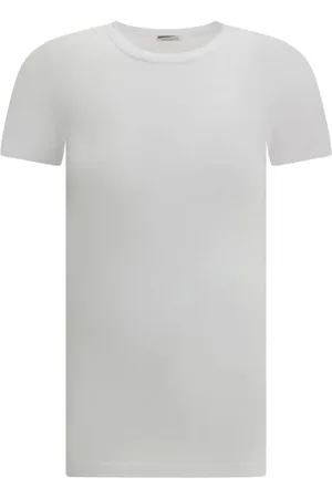 Brunello Cucinelli Femme, Tops, Blanc, Taille: 42 FR T-shirt monochrome avec encolure côtelée
