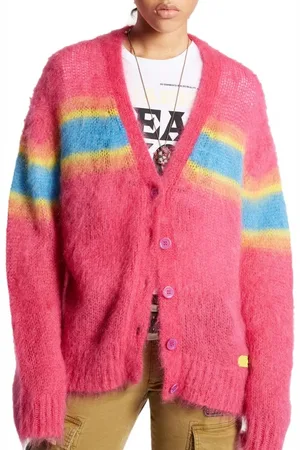 Dsquared2 Femme, Pulls, Multicolore, Taille: 38 FR Cardigan en Mohair Multicolore