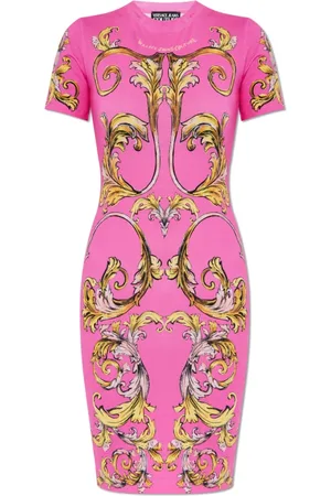VERSACE Femme, Robes, Rose, Taille: 34 FR Robe avec impression Barocco