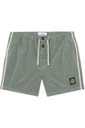 Stone Island Homme, Maillots de bain, Vert, Taille: M Short de Bain Vert Sauge Nylon Metal