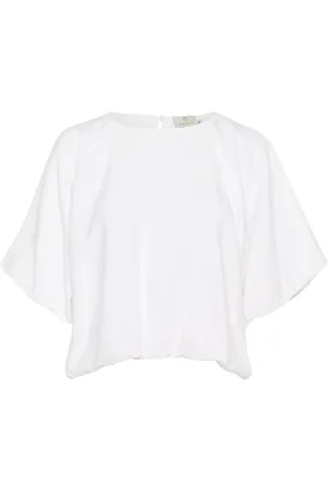 Kaffe Femme, Blouses et Chemises, Blanc, Taille: 46 FR Hauts de Blouse Blanche en Viscose