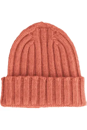 Made in italia Unisex, Accessoires, Rose, Taille: ONE Size Bonnet en Cachemire Italien Côtelé