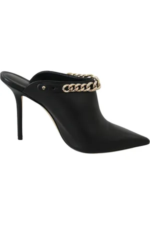 Jimmy Choo Femme, Chaussures, Noir, Taille: 37 EU Élégantes Escarpins en Cuir Noir-Or