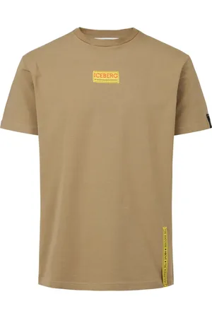 Iceberg Homme, Tops, , Taille: 3XL T-shirt slim-fit de couleur boue en jersey de coton