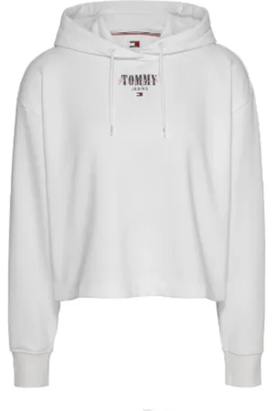 Tommy Hilfiger Femme, Sweatshirts et sweats à capuche, Blanc, Taille: 38 FR Sweat à Capuche Blanc avec Doublure en Polaire