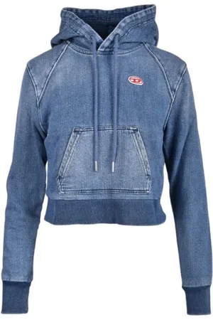 Diesel Femme, Sweatshirts et sweats à capuche, Bleu, Taille: 38 FR Pull en Coton Bleu Printemps Femme