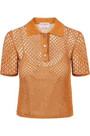 Iceberg Femme, Pulls, , Taille: 40 FR Polo de sport tricoté ajouré carotte