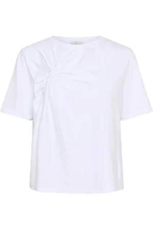 Kaffe Femme, Tops, Blanc, Taille: 46 FR T-shirt blanc avec détail de