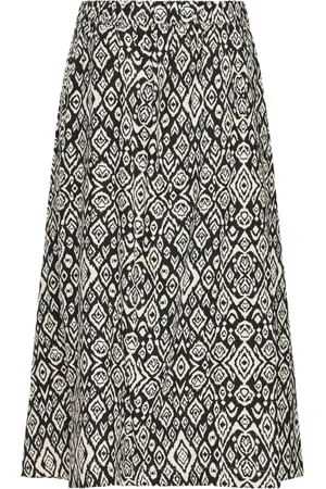 Ichi Femme, Jupes, Noir, Taille: 38 FR Jupe Midi Diamant Noir Ikat