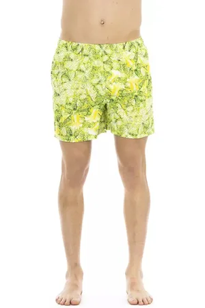 Roberto Cavalli Homme, Maillots de bain, Vert, Taille: M Short de Bain Vert Imprimé