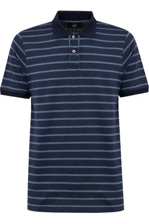 Dunhill Homme, Tops, Bleu, Taille: M Polo en Coton Rayé Bleu