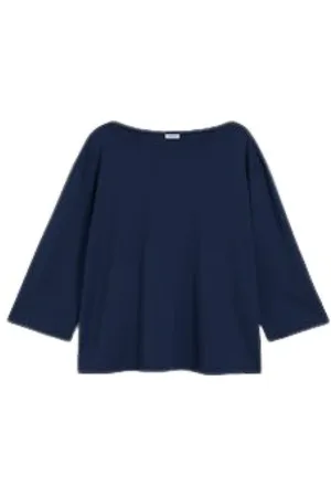 Aspesi Femme, Tops, Bleu, Taille: 36 FR T-shirt en coton à encolure bateau