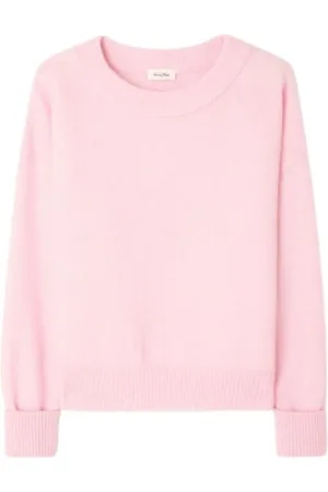 American Vintage Femme, Pulls, Rose, Taille: 36 FR Pull Col Bateau Manches Longues Vintage