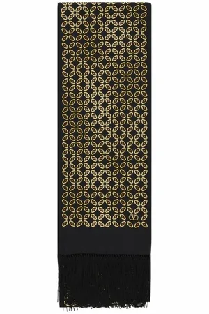 VALENTINO GARAVANI Homme, Accessoires, Brun, Taille: ONE Size Foulard Bandeaux en Soie, Imprimé Chambre, Effiloché