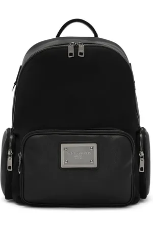 Dolce & Gabbana Homme, Sacs, Noir, Taille: ONE Size Sacs noirs avec étiquette Zaino Targhetta