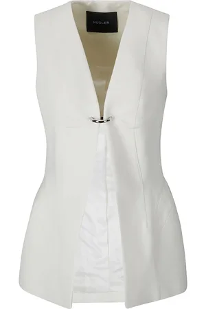 MUGLER Femme, Vestes, Blanc, Taille: 38 FR Étuis Élégants Ve0343