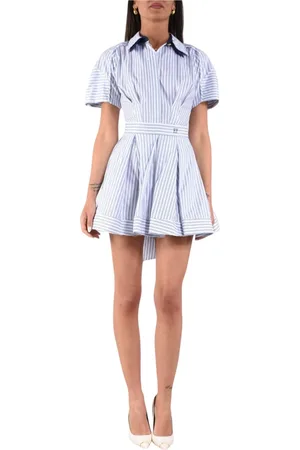 Elisabetta Franchi Femme, Robes, Multicolore, Taille: 38 FR Robe en popeline rayée avec ceinture