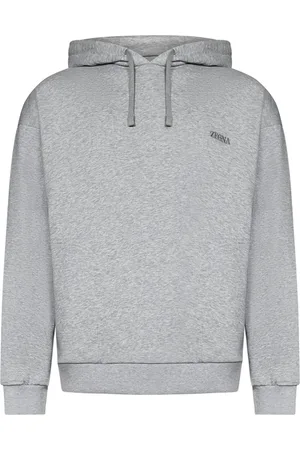 Ermenegildo Zegna Homme, Sweatshirts et sweats à capuche, Gris, Taille: S Pull gris avec capuche et poches