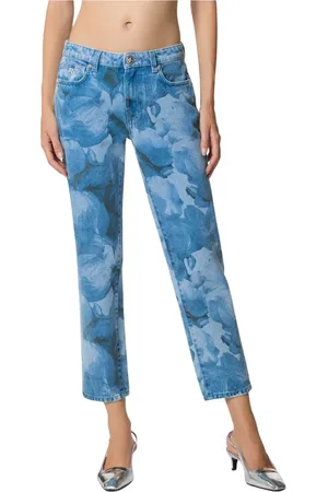 John Richmond Femme, Jeans, Bleu, Taille: W30 Jean bleu avec impression