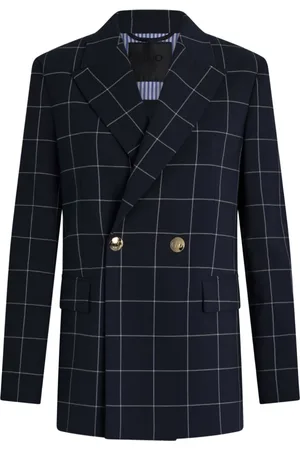 Liu Jo Femme, Vestes, Bleu, Taille: 36 FR Blazer Bleu Marine à Double Boutonnage