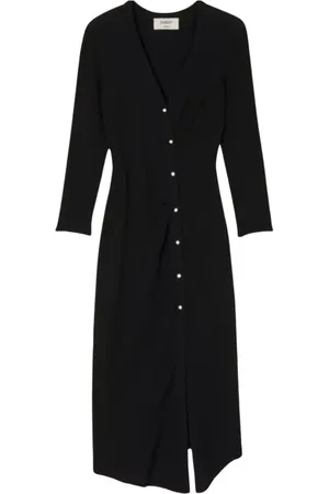 Bash Femme, Robes, Noir, Taille: 38 FR Robe midi avec détail boutons