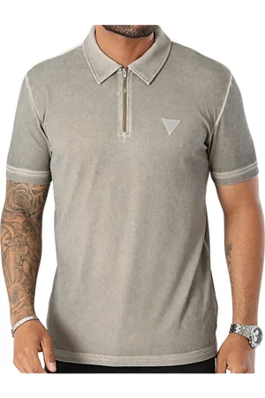 Guess Homme, Tops, Gris, Taille: S Polo Zippé