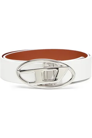 Diesel Homme, Accessoires, Blanc, Taille: ONE Size Ceinture Rétro avec Boucle Réversible