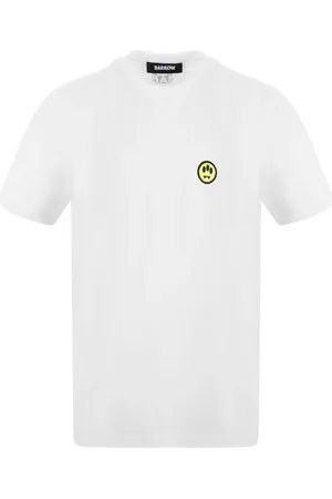 BARROW Homme, Tops, Blanc, Taille: XS T-shirt Blanc en Coton avec Impression