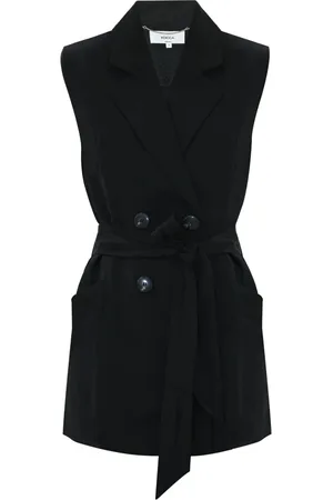 Kocca Femme, Vestes, Noir, Taille: 36 FR Veste sans manches ceinturée en lin