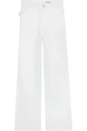 Zadig & Voltaire Femme, Jeans, Blanc, Taille: W26 Jean taille haute jambe droite en denim