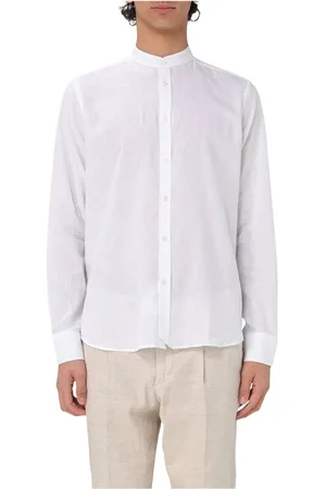 Manuel Ritz Homme, Chemises, Blanc, Taille: XL Chemise Coréenne en Lin Coton